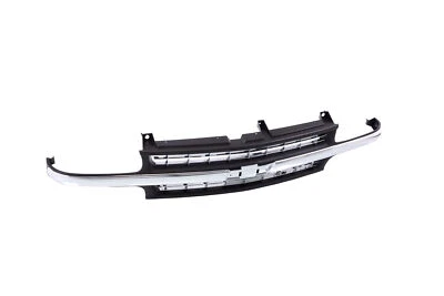 Black Grille+Chrome Center Molding Bar For 1999-2002 Chevy Silverado 1500 HD - Image 1 of 4