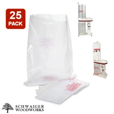 SWW (25) Plastic Dust Collector Lower Bags for JET DC-650CK & DC-650MK, 708642CK &MK
