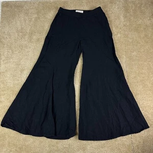 Anthropologie womens Pants 2 petite Black High Rise Wide Leg Flare - Picture 1 of 13