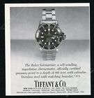 1978 Rolex Submariner Date zegarek Tiffany's Tarcza zdjęcie Tiffany vintage druk reklama