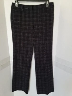 New York & Company Women's Black Plaid Bootcut Dress Pants - Size 2 - Image 1 of 3