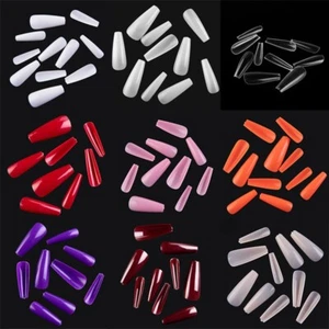 20PCS Coffin Ballerina Nail French Nail False Nails Nails Extension DIY Art x - Picture 1 of 21