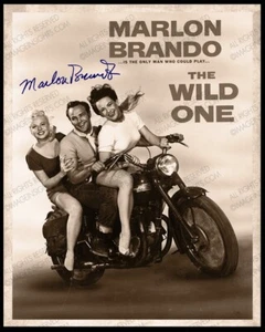 MARLON BRANDO THE WILD ONE Publicity Shot 1953 Photograph Autograph 8x10 RP - Picture 1 of 1