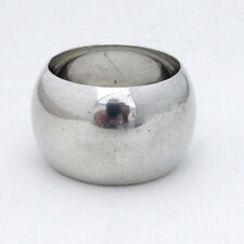 English Round Convex Napkin Ring Walker Hall Sterling Silver 1938
