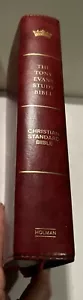 CSB Tony Evans Study Bible, Burgundy LeatherTouch - Thumb-Indexed - Fine Cond. - Imagen 1 de 18