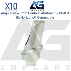 10 Angulated 15° Contour Titanium Dental Fit BioHorizons® 4.5mm Green Platform - Picture 1 of 6