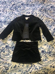 Bonpoint Top Size 3 Skirt Size 4 Black With Silver Starts - Picture 1 of 6