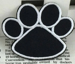 AUFNÄHER PATCH THERMOAUFKLEBER - ABDRUCK PFOTE HUND KATZE SCHWARZ ** 5 x 4 cm ** - Bild 1 von 1