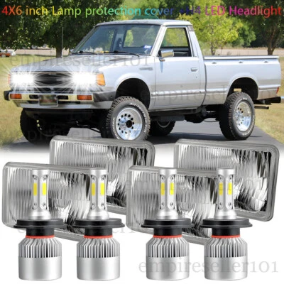 DOT Approved 4pcs 4x6" inch LED Headlights High/Low Beam Halo DRL for Datsun 720 - Image 1 of 4