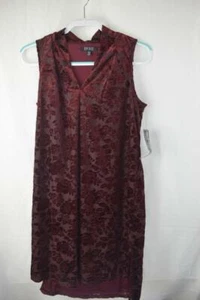 SPENSE Kleid 2 Dunkelrottöne Größe 10 transparente Außenschicht neu mit Etikett - Bild 1 von 1
