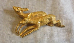 2 Deer Pin Goldtone Vintage - Bild 1 von 5