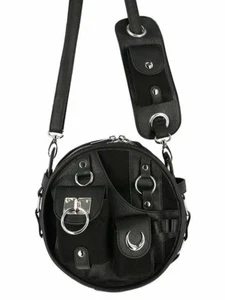 Restyle Utility Pockets Crescent Moons Gothic Punk Witch Alternative Purse Bag - Picture 1 of 11