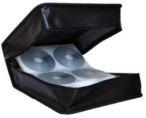 Mediarange 500 Black Storage CD DVD discs Zip wallet synthetic leather Box96 - Picture 1 of 4