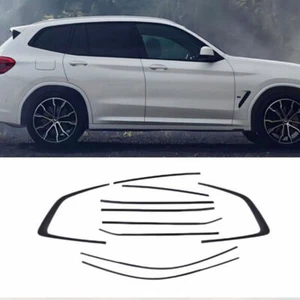 For BMW G01 X3 2018-23 Gloss Steel Black Window Strip Cover Trim Accessories Kit - Bild 1 von 9