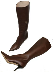 Escada Stiefel dunkelbraun Leder Gr. 37 neu - Bild 1 von 6