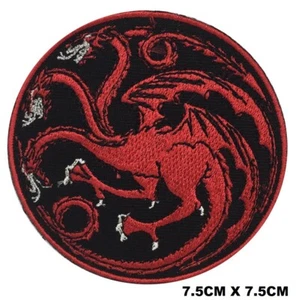 Game Of Throne Targaryen Movie Logo Embroidered Patch Iron On/Sew On Patch Batch - Picture 1 of 1