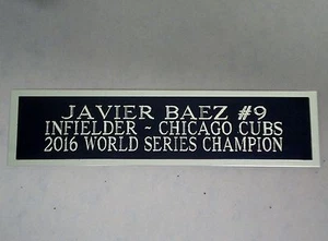 Javier Baez Cubs Autograph Nameplate For A Baseball Bat Display Case 1.5 x 6 - Picture 1 of 12