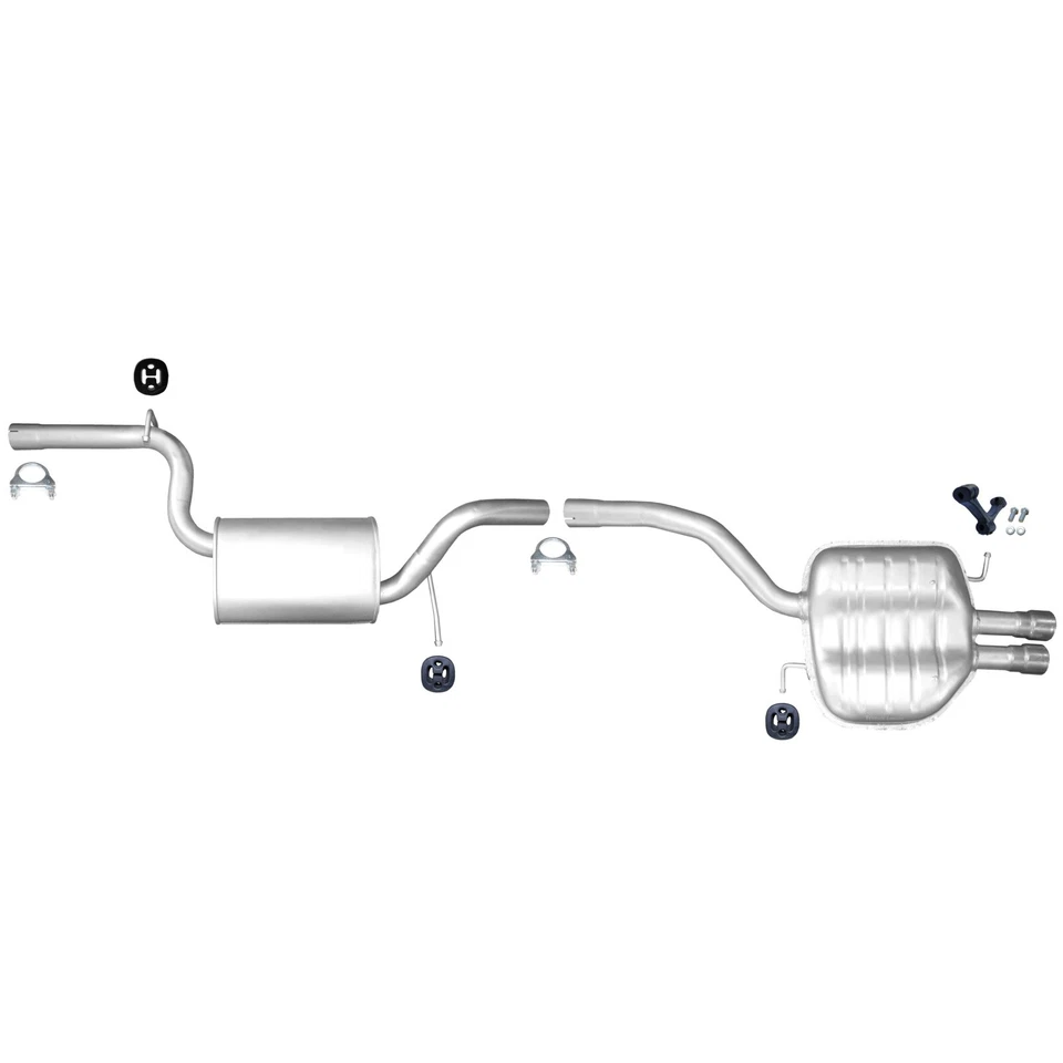 pour Vw Passat CC 2,0 FSI 200 Ps Mitteltopf Endtopf mit Anbausatz a* - Photo 1/1