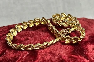 14K Yellow Gold Bracelet 6g Fine Jewelry 7.25" Hearts Love Valentine Birthday - Picture 1 of 21