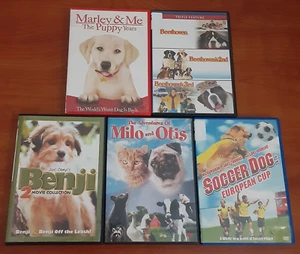 LOT of 5 Childrens DVD Movies Dog Related Soccer Benji Beethoven Marley Otis pup - Picture 1 of 22