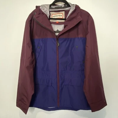 Hunter Jacket Windbreaker Parka XL Blue Purple Full Zip Hood Pockets Coat Womens - Image 1 of 4