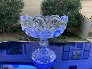 EAPG Adams & Company Moon and Star Clear 8.25" Tall 8.25" Wide Compote NICE CON - Picture 1 of 12