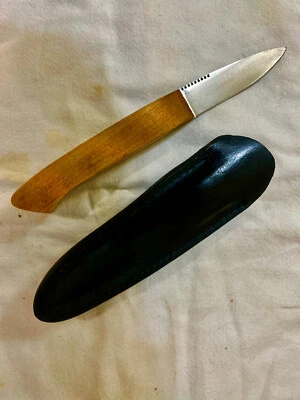 Cuchillo de hoja fija Parker Cut Co, modelo K-362 con mangos de madera de fresno hechos a medida Foto 1 de 4