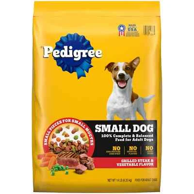 14LB/Bag Pedigree Grilled Steak & Vegetable Flavor Small Dog Adult Dry Dog Food - Image 1 of 4
