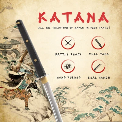 Japanese Tactical Katana, Hand Forged, Manganese Steel, Samurai Sword - Image 1 of 4