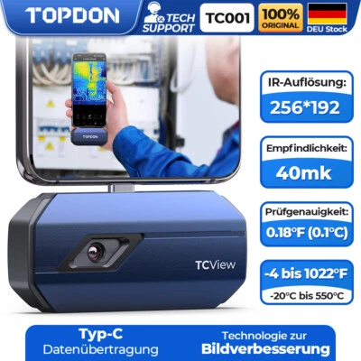 TOPDON TC001 WäRmebildkamera Infrarotkamera 256*192 25Hz Android USB Digital DE - Bild 1 von 4