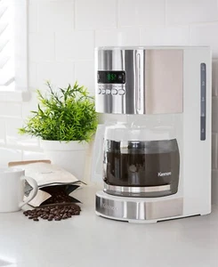 Kenmore 12 Cups Coffee Maker Programmable Electric Timer Coffee Machine, White - Picture 1 of 7
