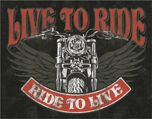 Live to Ride - Bike Tin Sign - 16"W x 12-1/2"H, Made in USA #DE-2100 - Picture 1 of 1
