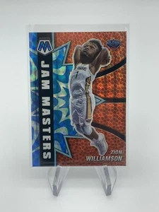 Panini Mosaic Reactive Blue Prizm Jam Masters Zion Williamson 2020-21/99 SP - Imagen 1 de 2