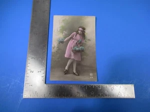 Vintage Young Girl in Pink Dress Vive Sainte Marie Real Photo Post Card PC73 - Picture 1 of 2