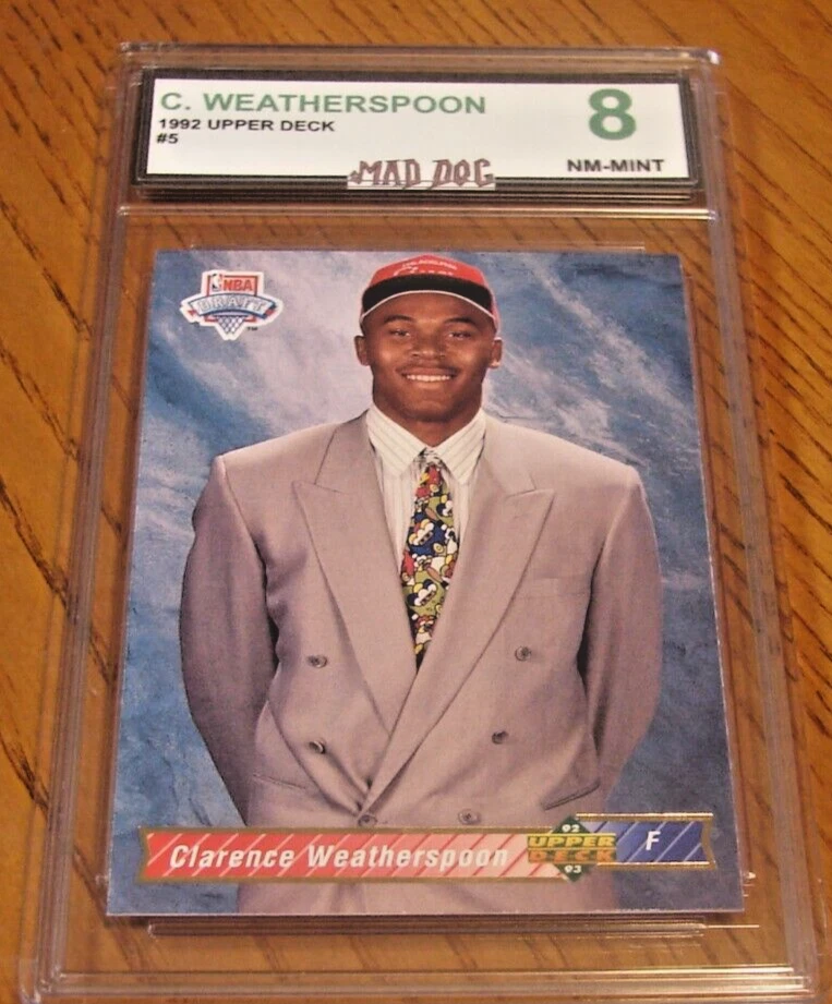 CLARENCE WEATHERSPOON Rookie****1992 UPPER DECK---MINT 8***76ers***MAD Dog - Image 1 of 1