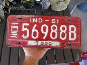 Vtg 1961 IN, INDIANA, IND License Plate, TRUCK Plate - Picture 1 of 8