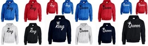 KING QUEEN CROWN MINE HOODIE JUMPER Funny valentines day Couple Matching (HOOD) - Picture 1 of 19