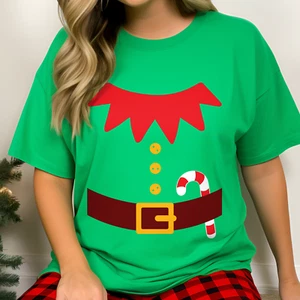 Elf costume shirt, Christmas party Tee, Elf Suit, Funny Christmas Shirt - Picture 1 of 19