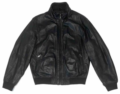Marks & Spencer AUTOGRAPH Collection Double Collar Leather Biker Bomber Jacket L - Image 1 of 4