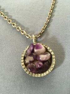 Amethyst Anhänger mit Kette / Jorgen Jensen Denmark - Design Mid Century - Bild 1 von 11