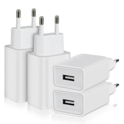 4 Pezzi 5W Caricatore Presa USB, 5V/1A Alimentatore Caricabatterie USB Spina Cha - Immagine 1 di 4