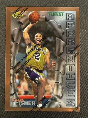 Tarjeta de novato Derek Fisher RC 1996 Topps Finest Apprentices con revestimiento A3 #43 Foto 1 de 2