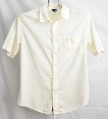 Camisa Krew Para Hombres Mediana Amarillo Pálido Abotonada Manga Corta Bolsillo Cuello Kr3w M Foto 1 de 4