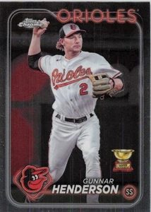 2024 Topps Chrome Baseball #26 Gunnar Henderson Baltimore Orioles Rookie Cup - Foto 1 di 2