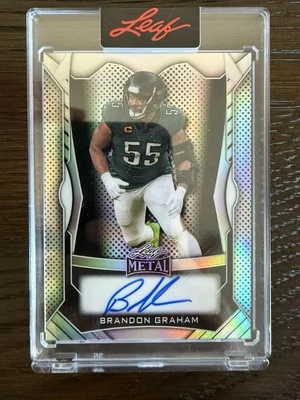 BRANDON GRAHAM 2025 Leaf Metal ON CARD Auto Autograph Super Bowl Silver /55 - Image 1 of 2