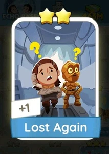 Lost Again Sticker (Set 6, 2 Stars) Monopo_ly Go (STAR WARS ALBUM) - Picture 1 of 1