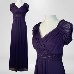 Vintage Alex Evening Damen Whimsigoth Maxikleid Größe 6 Waldfee Perlen Babydoll - Bild 1 von 16