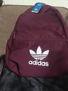BNWT 🔥 adidas Originals Adicolor Burgundy Unisex Backpack. RRP £30.00 - Picture 1 of 7