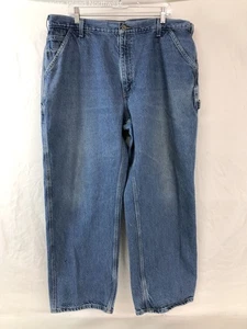 Pantalones de mezclilla para hombre Carhartt estilo carpintero usados ​​en el trabajo azules cintura 40" - Imagen 1 de 10