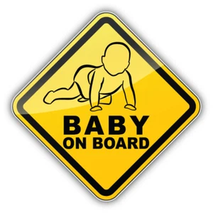 Baby On Board Glossy Sign Car Bumper Sticker Decal - "SIZES" - Picture 1 of 1